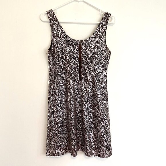 GUESS Mauve Brown / Purple Silver Metallic Sleeveless Ruffle Party Mini Dress 3 - Picture 10 of 12